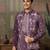 Dusty purple silk premium thread & sequins embroidered work festival party wear straight kurta with jacke and pant