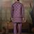 Dusty purple silk premium thread & sequins embroidered work festival party wear straight kurta with jacke and pant