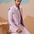 Lavender silk premium thread & sequins embroidered work wedding festival party wear straight kurta with jacke and pant