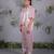 Pink embroidered silk co ord set