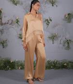 Gold satin co ord set