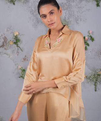 Gold satin co ord set 4