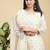 Readymade white color pure banarasi silk top pent dupatta set