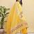Readymade yellow color pure banarasi silk top pent dupatta set