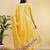 Readymade yellow color pure banarasi silk top pent dupatta set