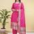 Readymade pink color pure banarasi silk top pent dupatta set
