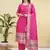 Readymade pink color pure banarasi silk top pent dupatta set