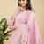Readymade pink color pure banarasi silk top pent dupatta set