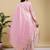 Readymade pink color pure banarasi silk top pent dupatta set