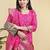 Readymade pink color pure banarasi silk top pent dupatta set