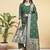 Readymade green color pure banarasi silk top pent dupatta set