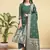 Readymade green color pure banarasi silk top pent dupatta set