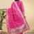 Readymade pink color pure banarasi silk top pent dupatta set