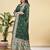 Readymade green color pure banarasi silk top pent dupatta set