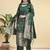 Readymade green color pure banarasi silk top pent dupatta set