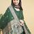Readymade green color pure banarasi silk top pent dupatta set