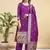 Readymade purple color pure banarasi silk top pent dupatta set