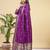 Readymade purple color pure banarasi silk top pent dupatta set