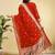 Readymade red color pure banarasi silk top pent dupatta set