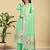 Readymade light green color pure banarasi silk top pent dupatta set