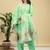 Readymade light green color pure banarasi silk top pent dupatta set