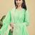 Readymade light green color pure banarasi silk top pent dupatta set