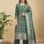 Readymade green color pure banarasi silk top pent dupatta set