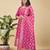 Readymade pink color pure banarasi silk top pent dupatta set