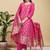 Readymade pink color pure banarasi silk top pent dupatta set