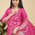 Readymade pink color pure banarasi silk top pent dupatta set