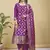 Readymade purple color pure banarasi silk top pent dupatta set