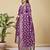 Readymade purple color pure banarasi silk top pent dupatta set
