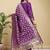 Readymade purple color pure banarasi silk top pent dupatta set