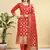 Readymade red color pure banarasi silk top pent dupatta set