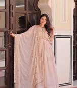 Chiku Star Georgette sequins Zari embroidered Kurti with dupatta