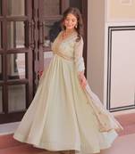 Pista Star Georgette sequins Zari embroidered Kurti with dupatta