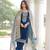 Blue Embroidered salwar suit with dupatta