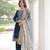 Blue Embroidered salwar suit with dupatta