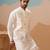 White viscose silk thread with sequins embroidered work wedding festival party wear straight kurta with jacket