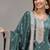 teal-blue embroidered silk salwar-kameez