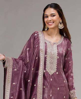 magenta embroidered silk salwar-kameez 2