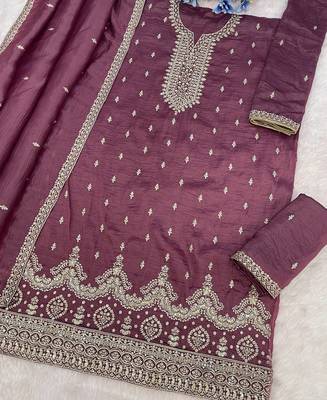 magenta embroidered silk salwar-kameez 3