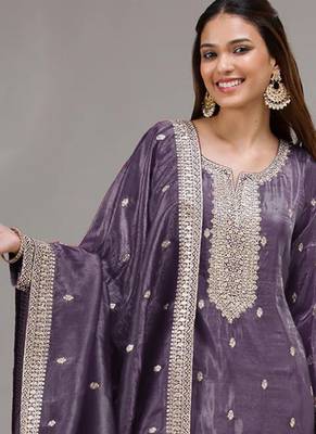 lilac embroidered silk salwar-kameez 2