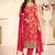 red printed chiffon straight-suits