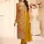 yellow printed chiffon straight-suits