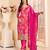 pink printed chiffon straight-suits