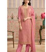 peach banarasi banarasi straight-suits