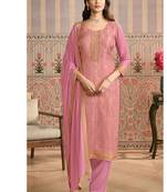 pink banarasi banarasi straight-suits