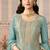 sky-blue banarasi banarasi straight-suits