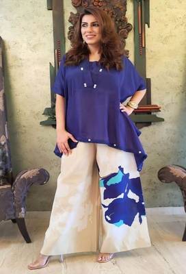 Blue Floral printed cotton co-ord set 1